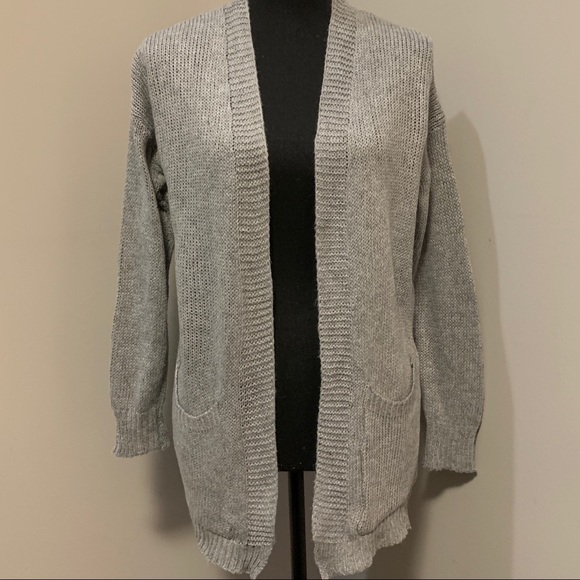 {2/$40} Grey Long Sleeve Knit Cardigan Sweater - Picture 6 of 11